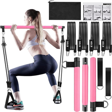 Pilates Bar Kit with Resistance Bands(4 X Resistance Bands)
