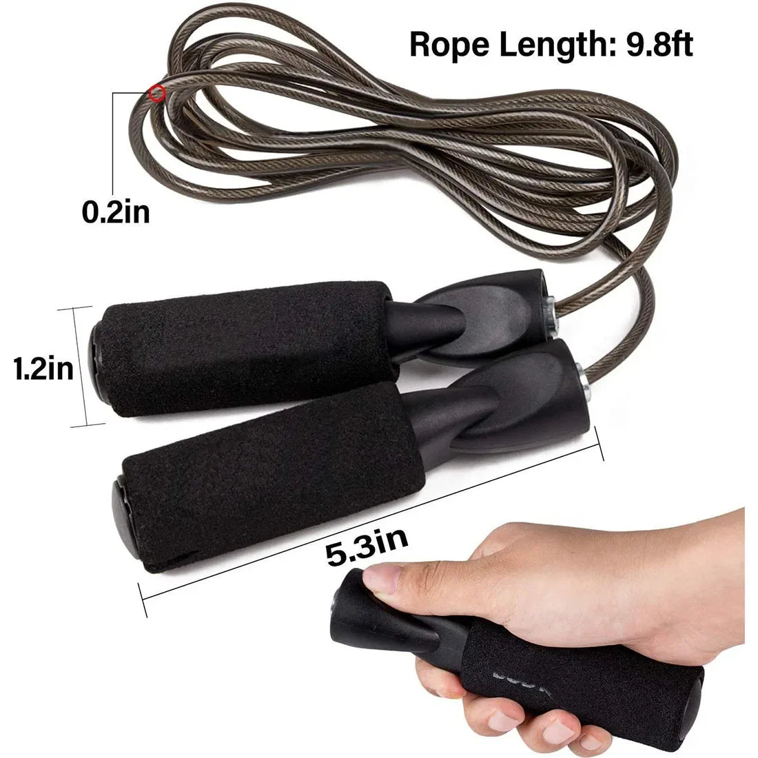 Adjustable Steel Wire Jump Rope for Speed Skipping & Fitness