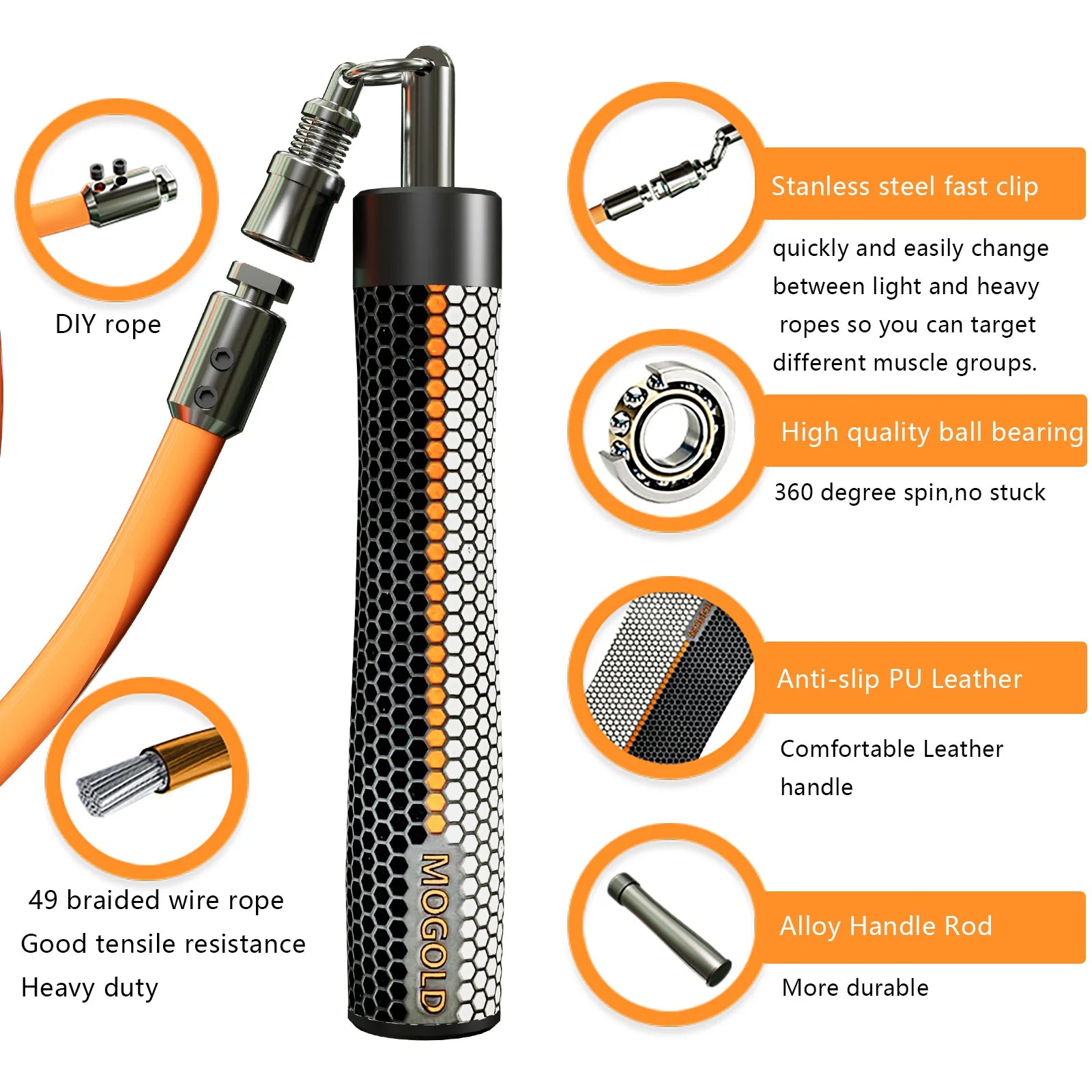 Jump Rope Fitness Workout Weighted Handle Crossfit Rope