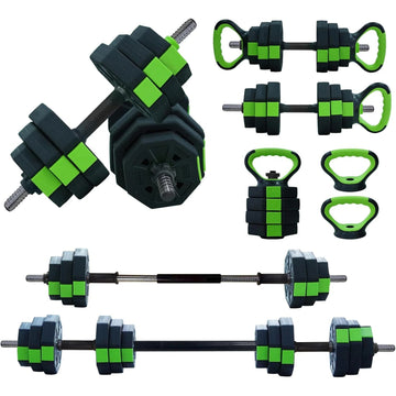 4-in-1 Adjustable Dumbbell Set 44LB – Kettlebell & Barbell