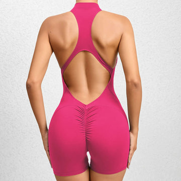 Women's Sleeveless Workout Romper – Yoga Gym Jumpsuit