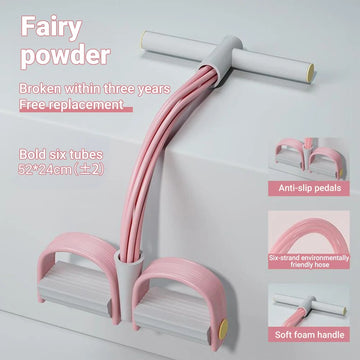 6-Tube Resistance Bands Pedal Puller for Home Workouts