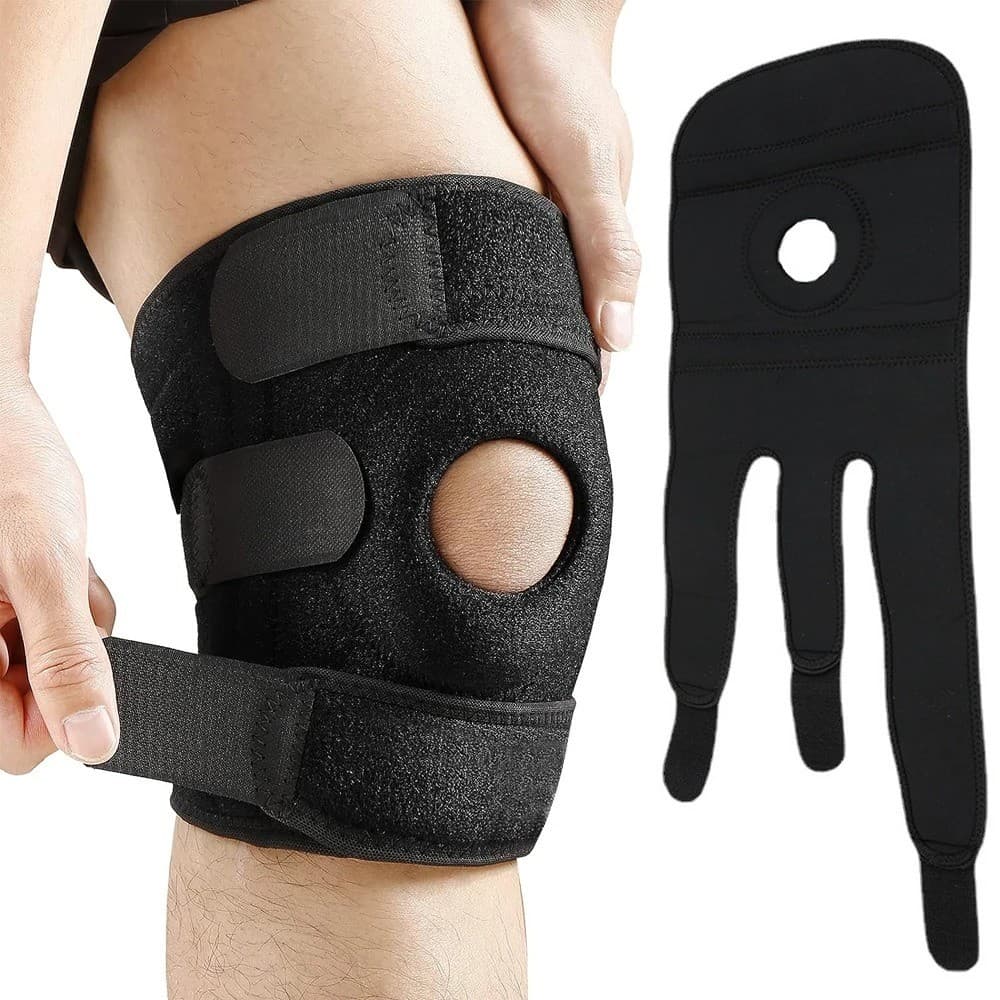 Adjustable Knee Brace with Side Stays, Black, view 3 of 4