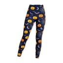 Halloween Pumpkin Bat Print Leggings, Mid Rise Full Length, view 2 of 5