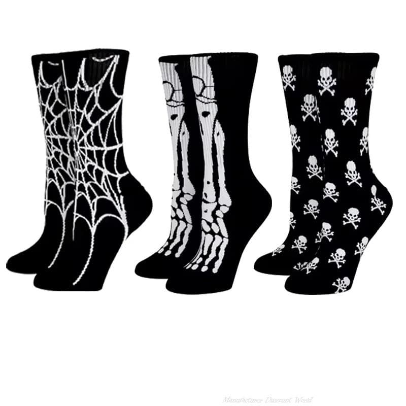 Skeleton Running Socks 3 Pack Crew Length, view 1 of 8