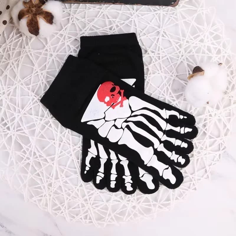 Skeleton Bone Five Toe Socks, Skull Print, view 1 of 8