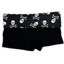 Skull Print Biker Shorts, Stretch Fit Low Rise, view 1 of 4