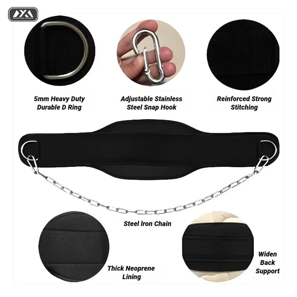 Padded Dip Belt with Chain for Weighted Pull-ups, view 3 of 4