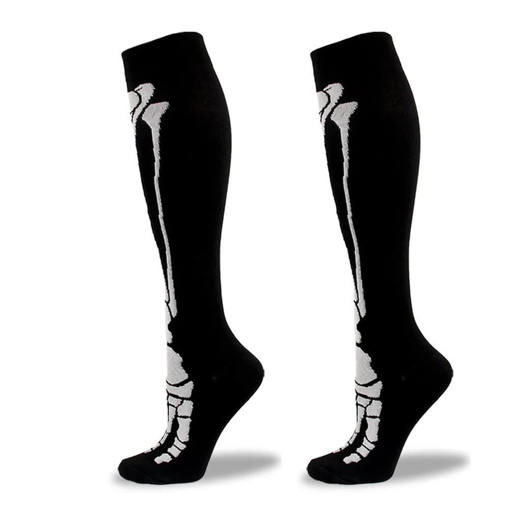 Skull Print Knee High Running Socks, view 1 of 3