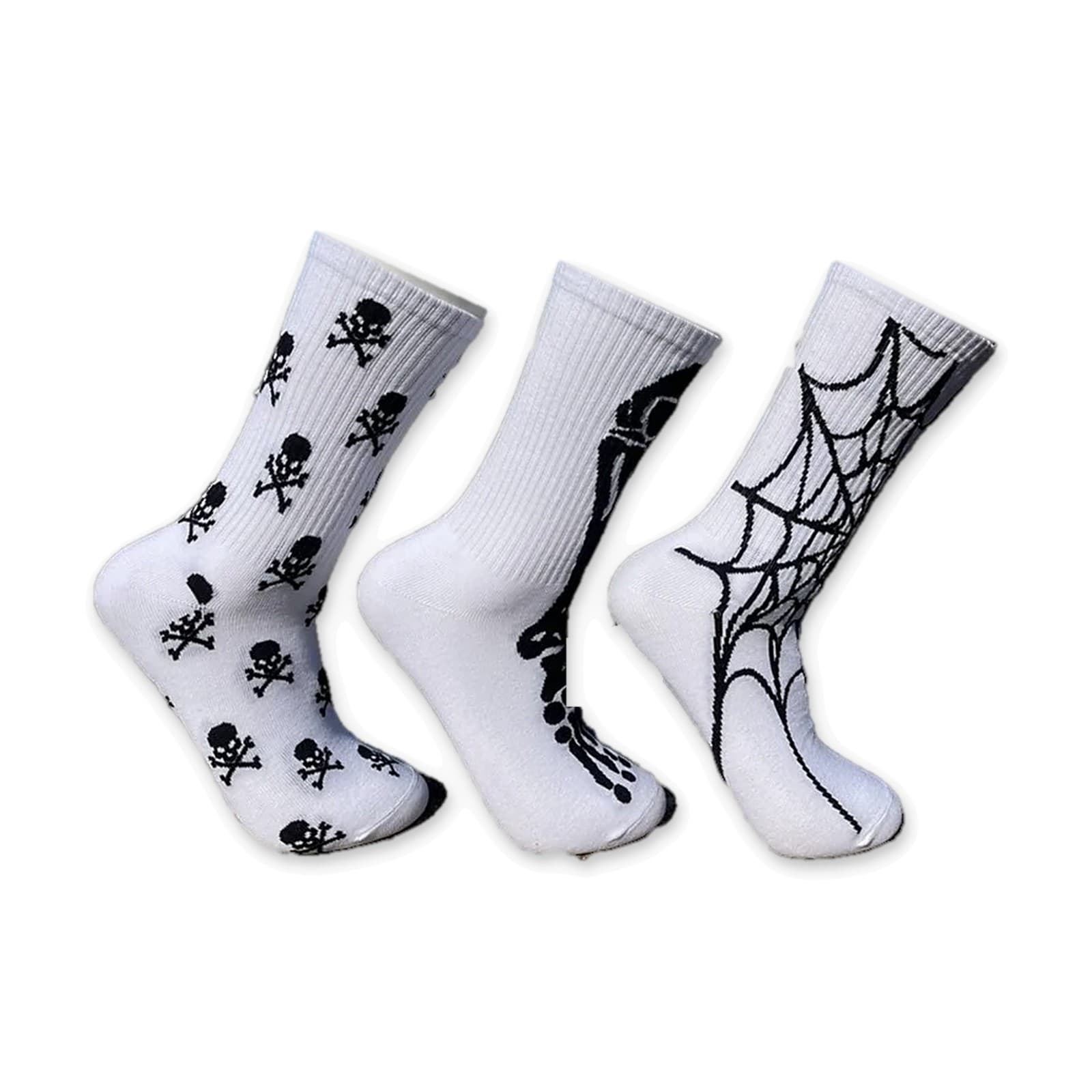 Skeleton Running Socks 3 Pack Crew Length, view 5 of 8