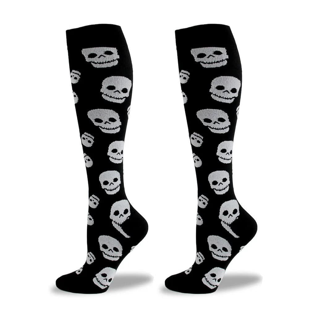 Skull Print Knee High Running Socks, view 3 of 3