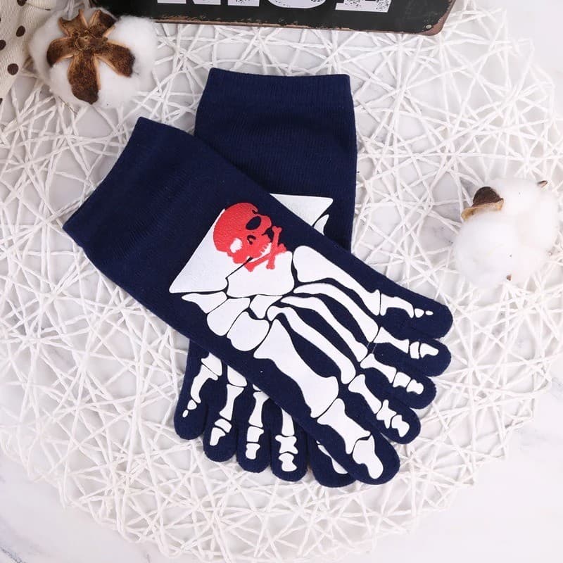 Skeleton Bone Five Toe Socks, Skull Print, view 4 of 8