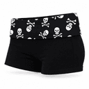 Skull Print Biker Shorts, Stretch Fit Low Rise, view 3 of 4