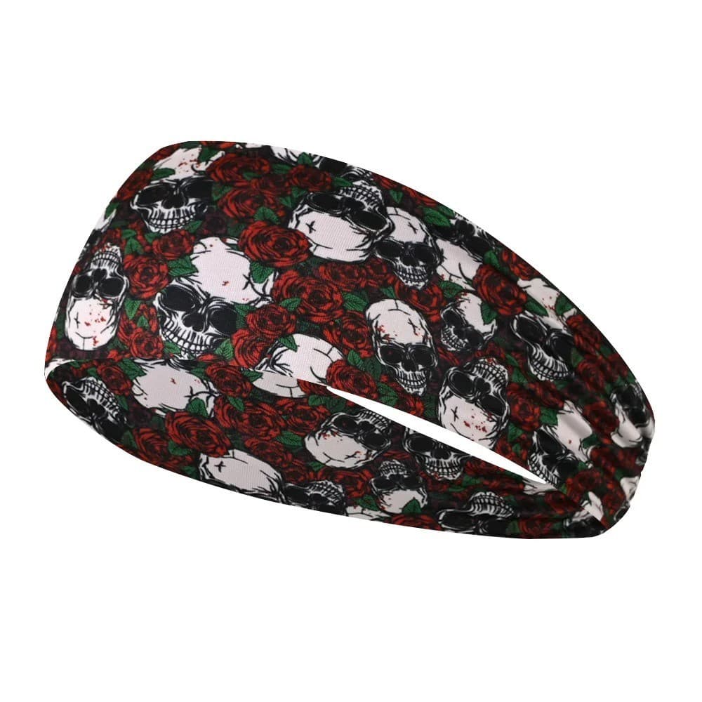 Skull Print Sports Headband, Wide Stretchy, view 1 of 4