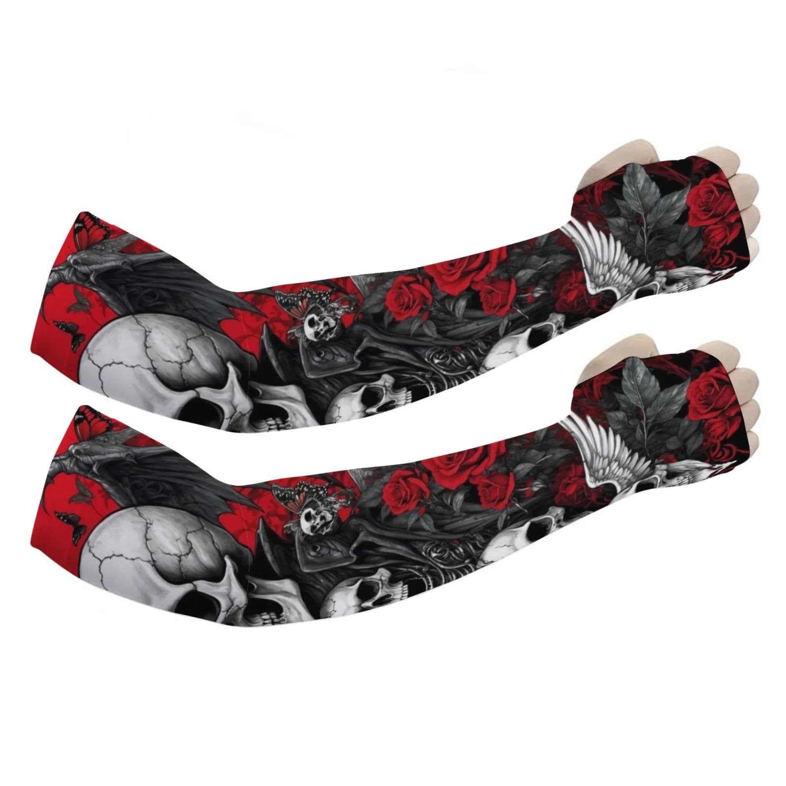 Skull Rose Arm Sleeves, Cool-Touch Stretch, view 4 of 4