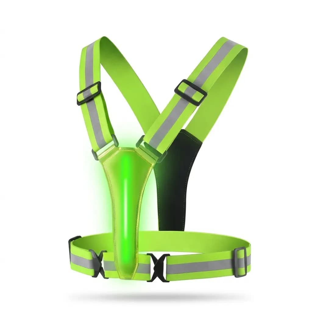 LED Reflective Safety Vest - USB Rechargeable Light for Night Runs
