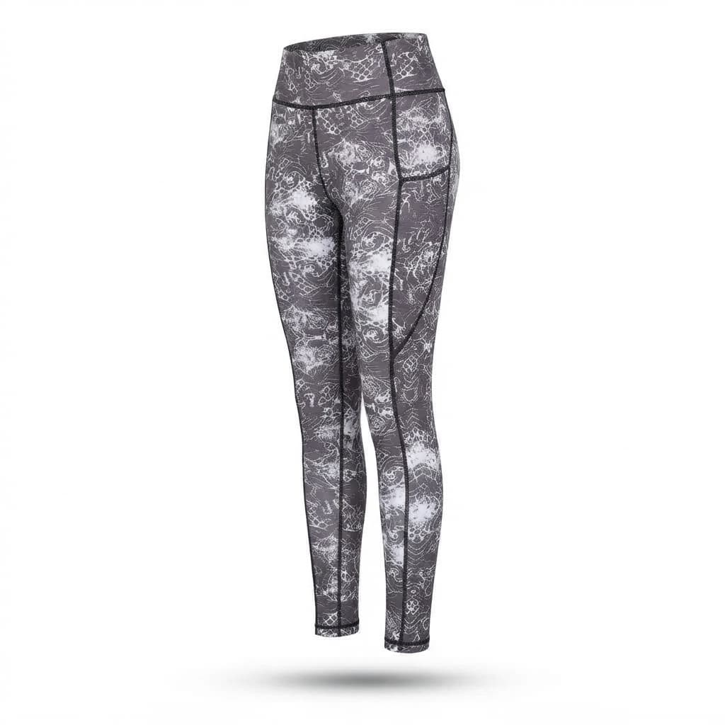 Dark Lace Print Halloween Leggings with Pockets - Moisture-Wicking Fit