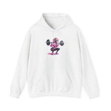 Hoodie — Pink Skull Weightlifter Graphic Pullover