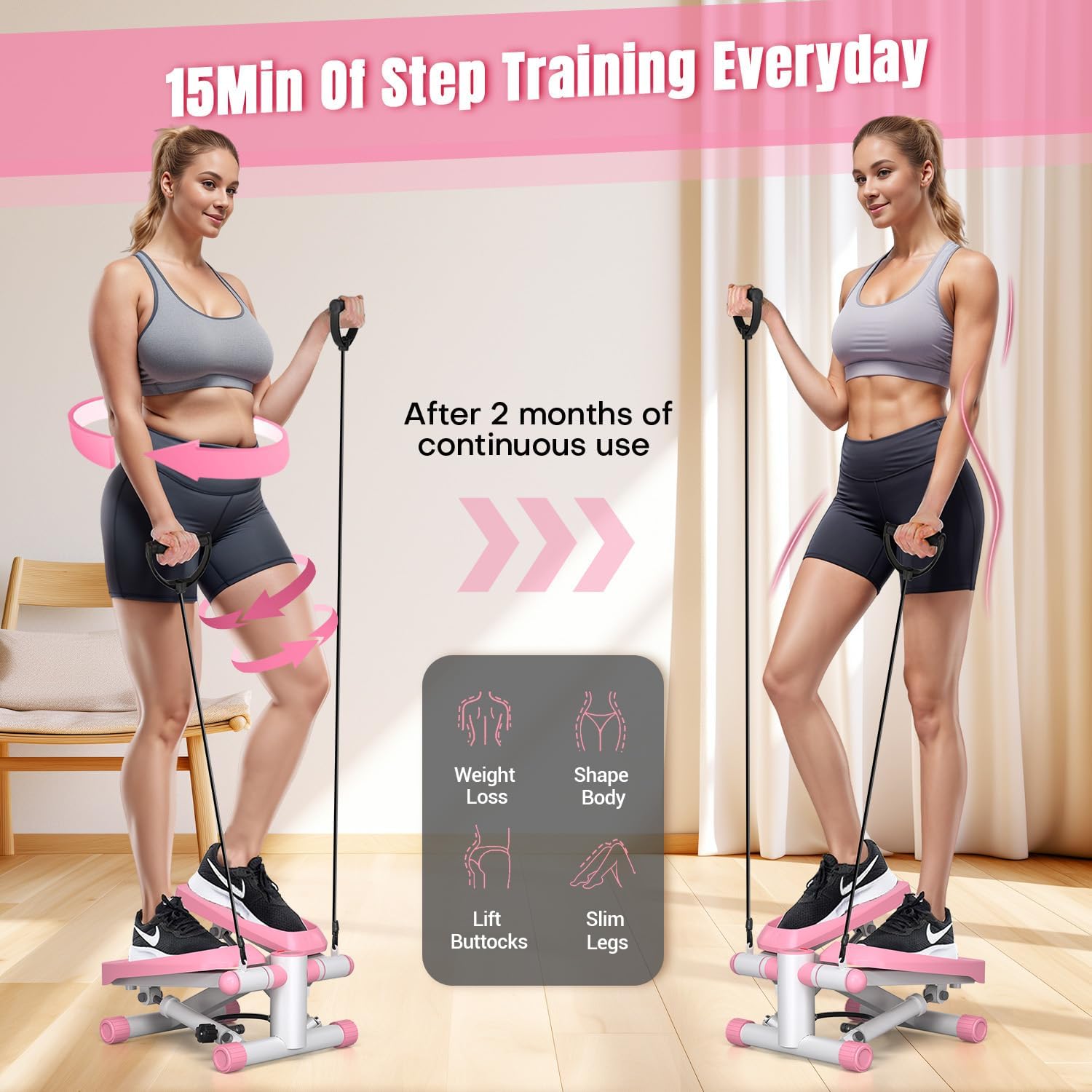 Steppers for Exercise at Home, Adjustable Resistance Stair Steppers