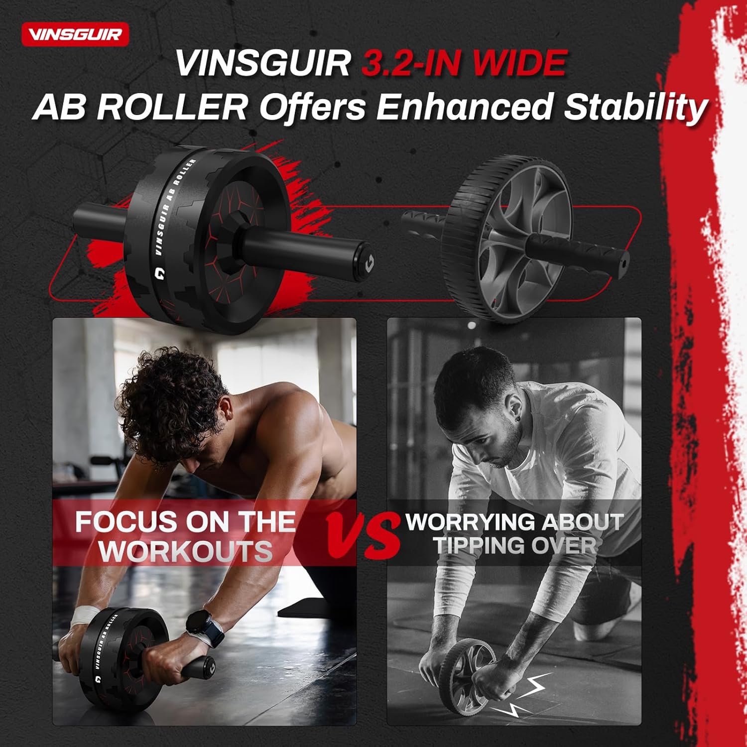 Ab Roller Wheel, Abs Workout Equipment for Abdominal & Core Strength Training