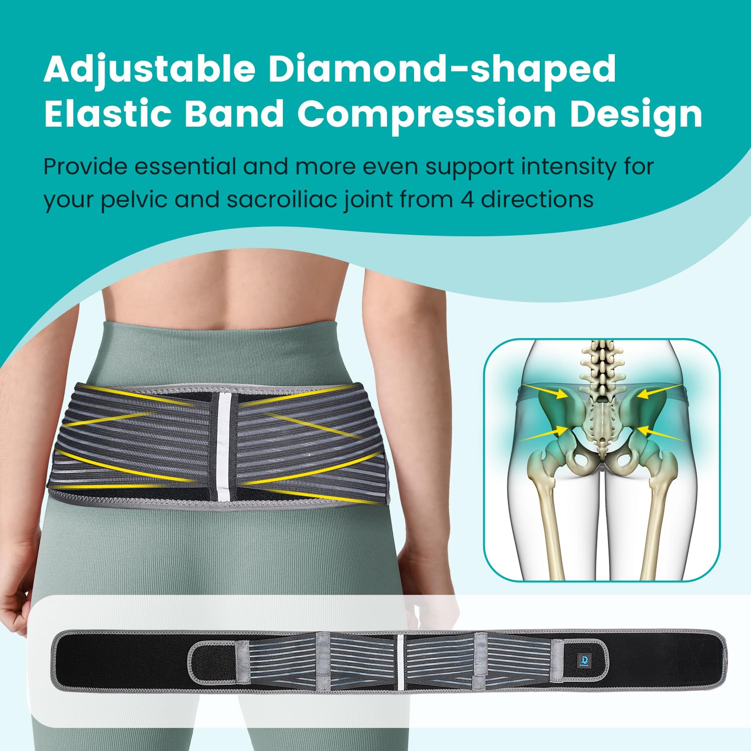 Joint Belt Support for Women Men Adjustable Diamond Compression