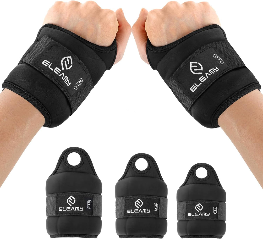 Wrist Weights with Thumb Loops Lock for Women & Men 1Lb*2/2Lbs*2/3Lbs*2