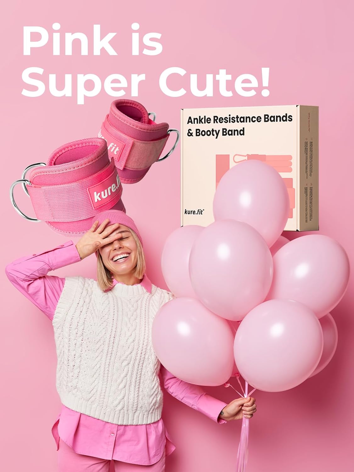 Ankle Resistance Bands with Cuffs | Pink Booty Band