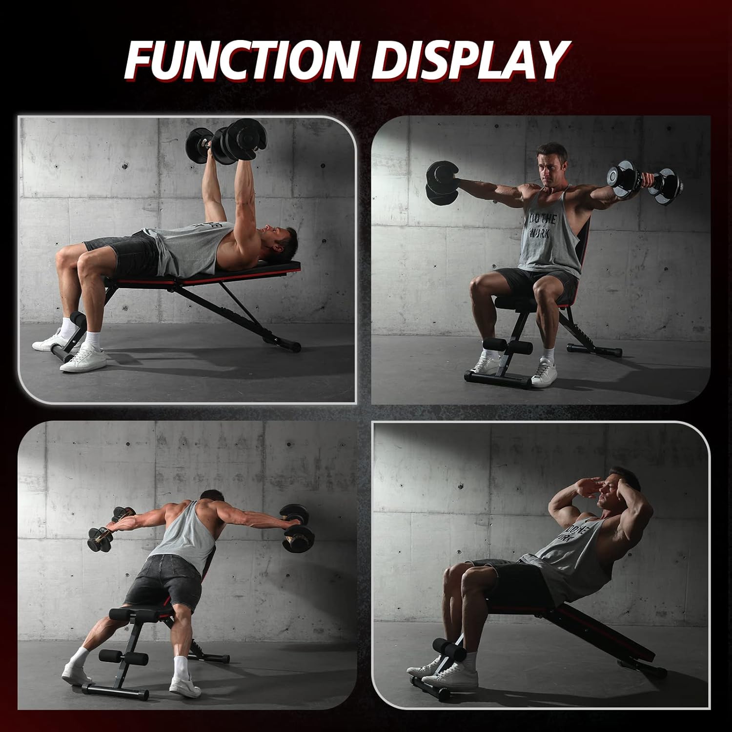 Weight Bench Press, Strength Training Adjustable Workout Benches