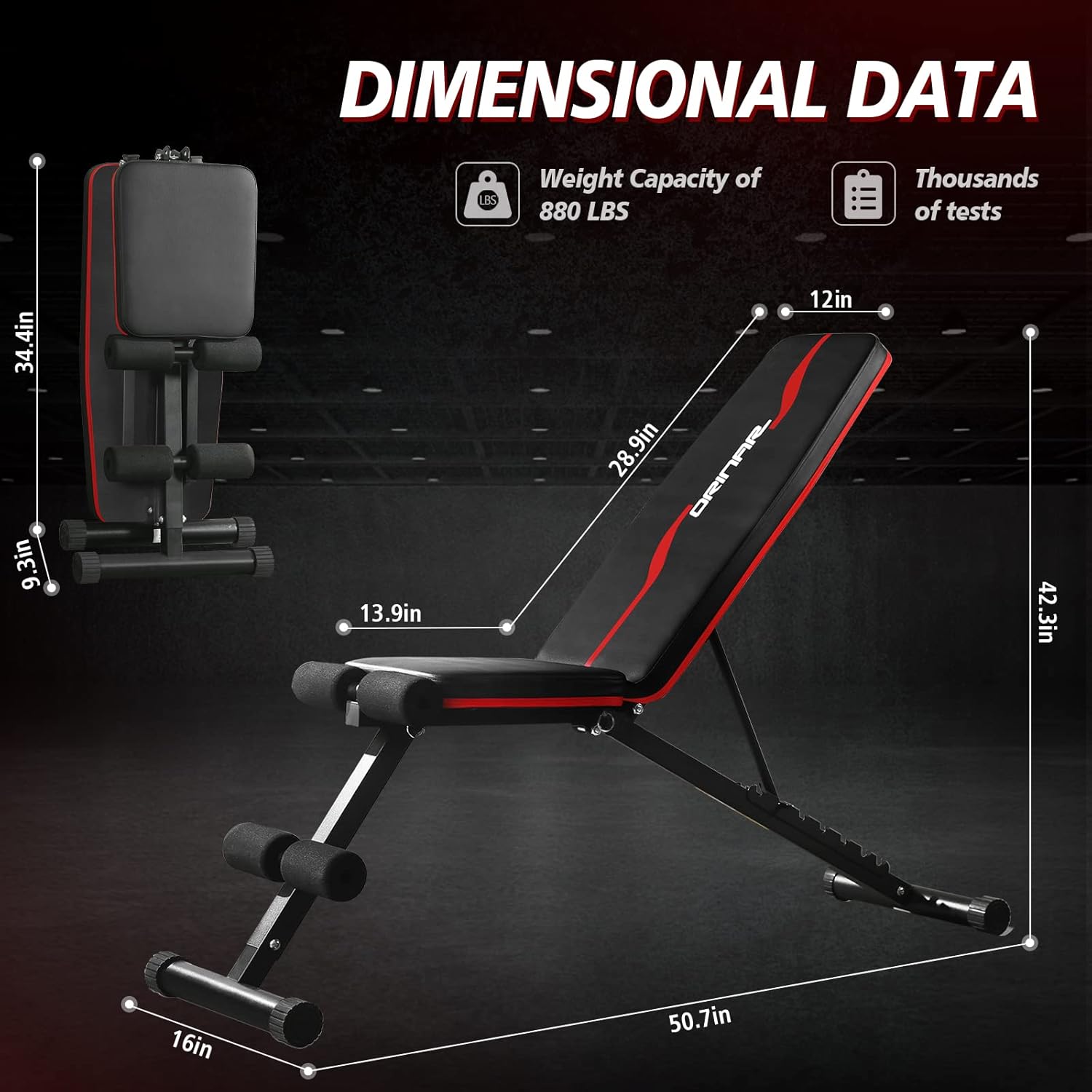 Weight Bench Press, Strength Training Adjustable Workout Benches