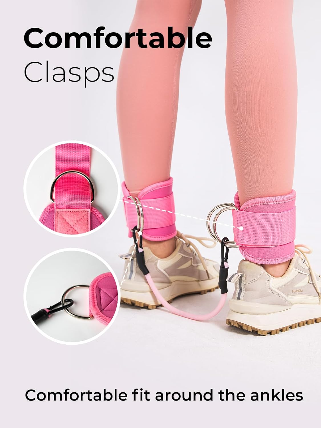 Ankle Resistance Bands with Cuffs | Pink Booty Band