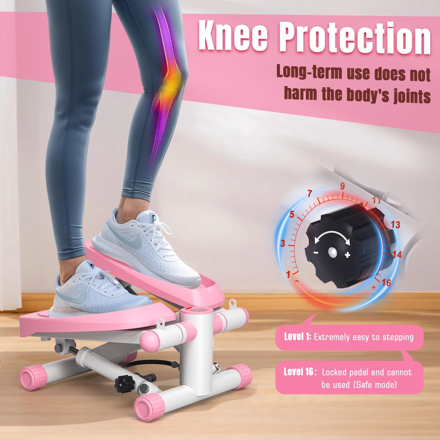 Steppers for Exercise at Home, Adjustable Resistance Stair Steppers