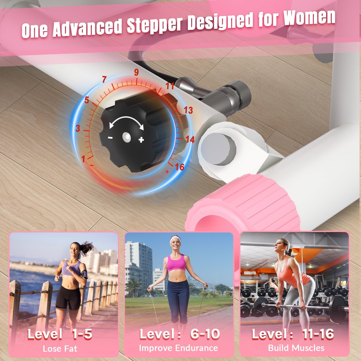 Steppers for Exercise at Home, Adjustable Resistance Stair Steppers