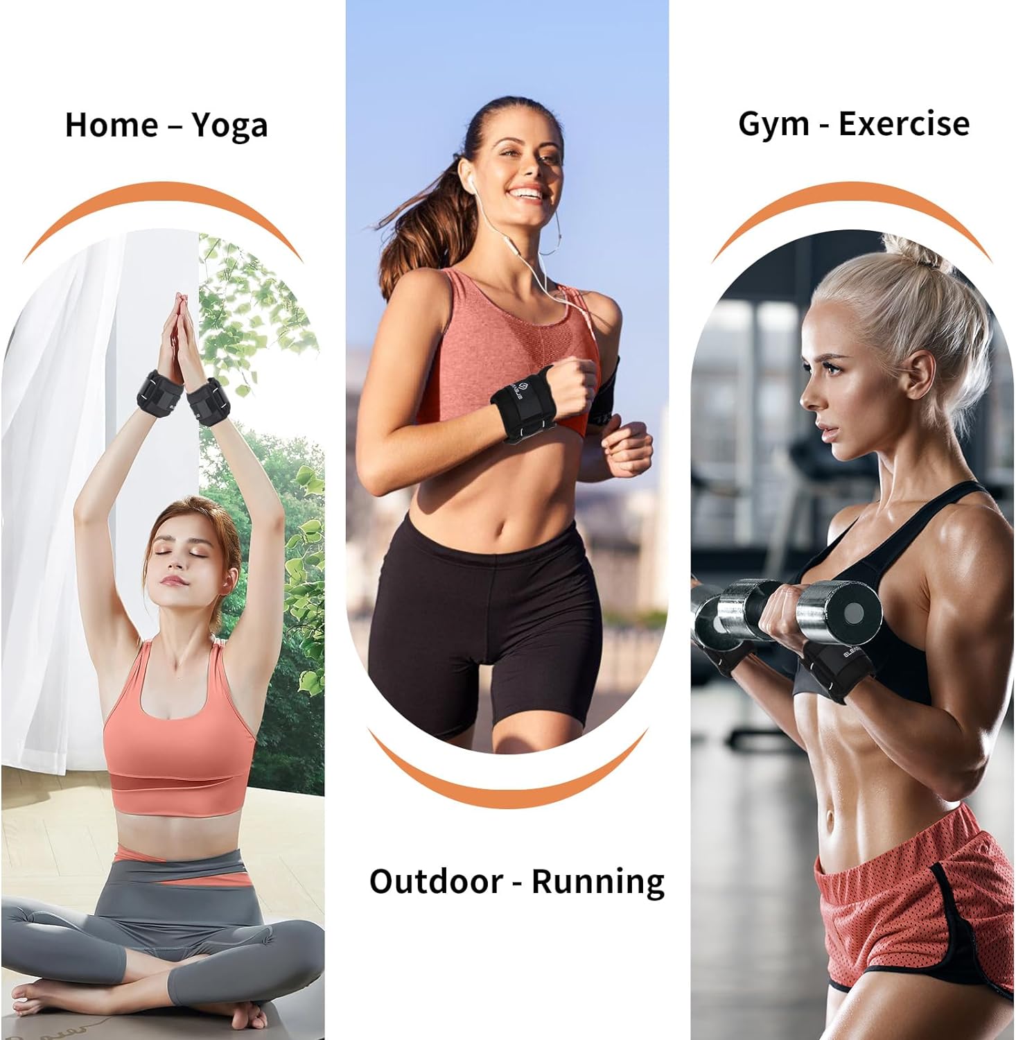 Wrist Weights with Thumb Loops Lock for Women & Men 1Lb*2/2Lbs*2/3Lbs*2