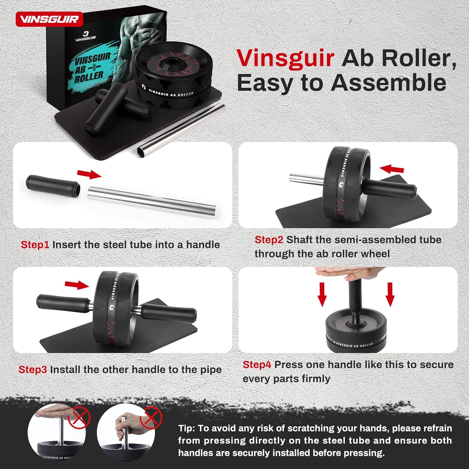 Ab Roller Wheel, Abs Workout Equipment for Abdominal & Core Strength Training