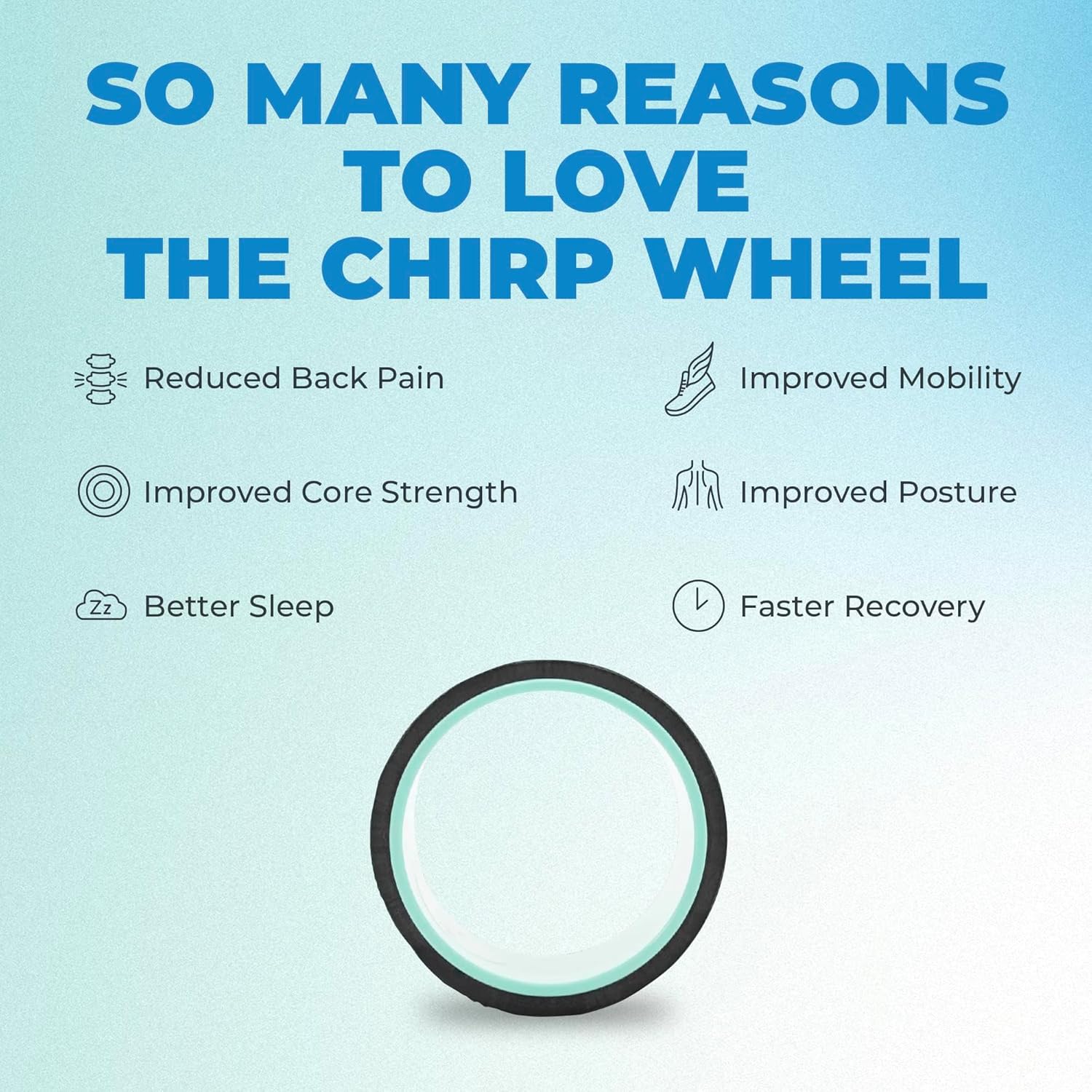 6” Deep Tissue Wheel+ for Back Pain, Stretches and Strengthens