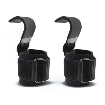 2 PCS Weight Lifting Hooks Weight Strap Pull-Ups Power Lifting Gloves