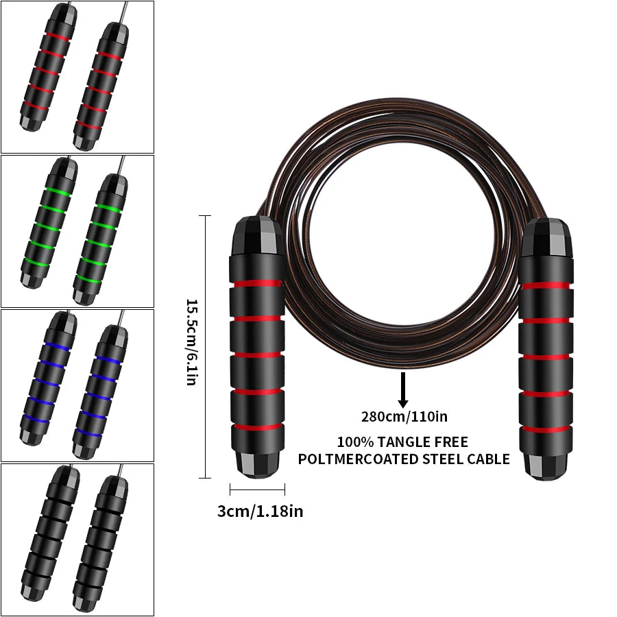 Adjustable Steel Wire Jump Rope for Speed, Fitness & Training