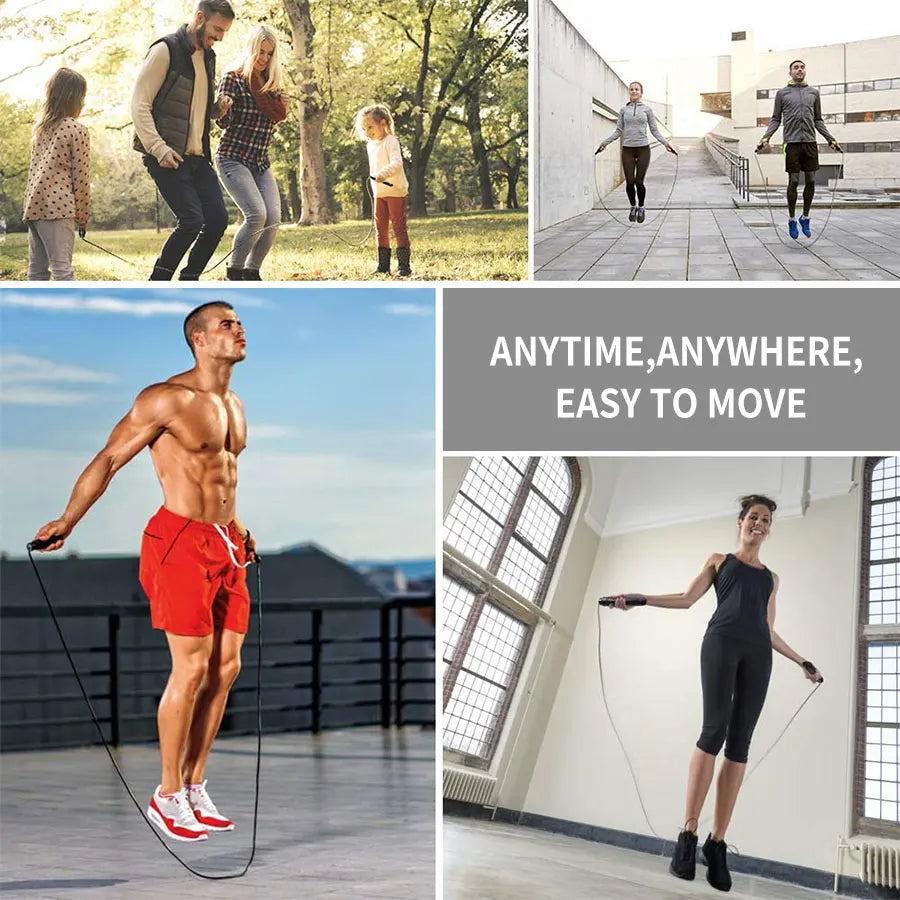 Adjustable Steel Wire Jump Rope for Speed, Fitness & Training