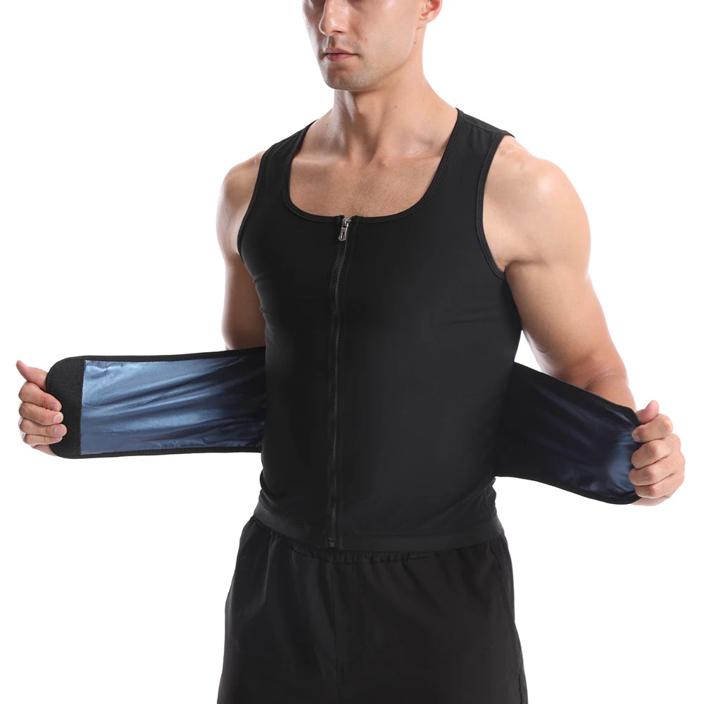 2-in-1 Neoprene Sweat Vest for Men, Adjustable Waist Trainer