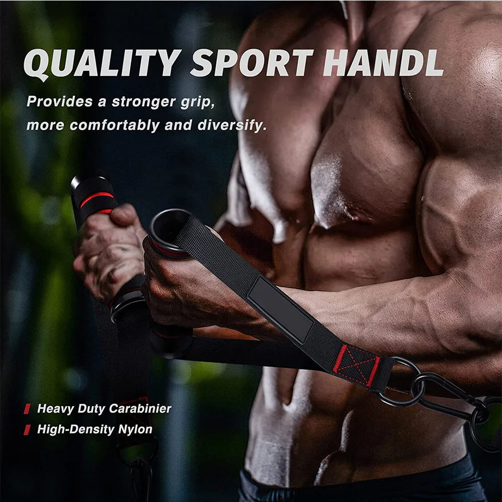 Heavy Duty D-Ring Gym Handles for Cable Machine & Bands