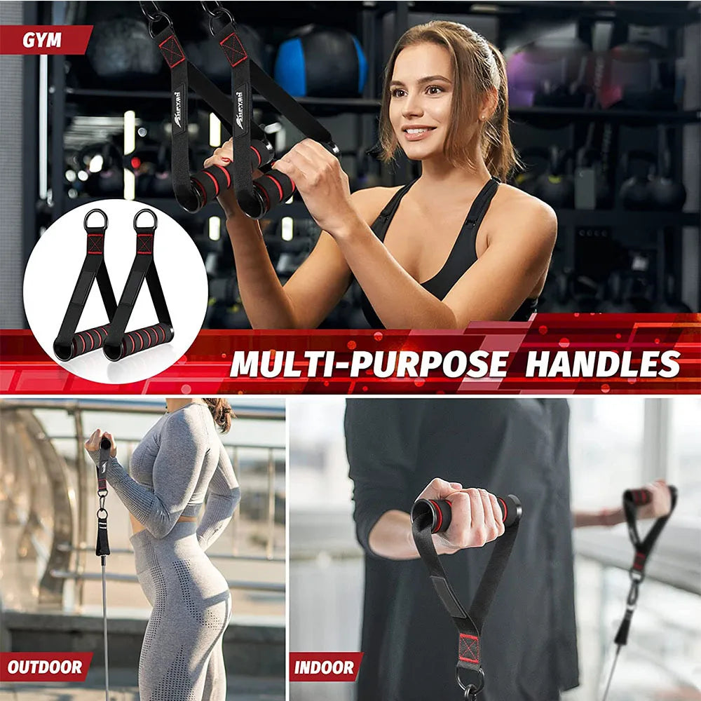 Heavy Duty D-Ring Gym Handles for Cable Machine & Bands