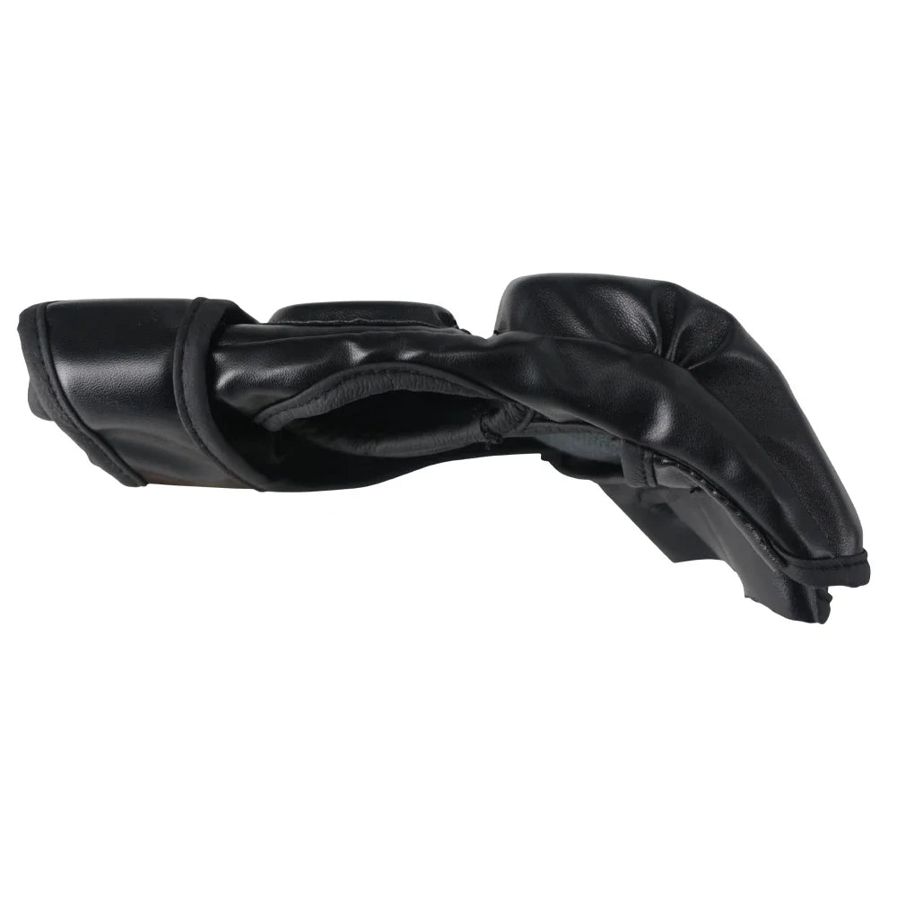 Black MMA Half-Finger Gloves for Men | Tiger Muay Thai Boxing Pads