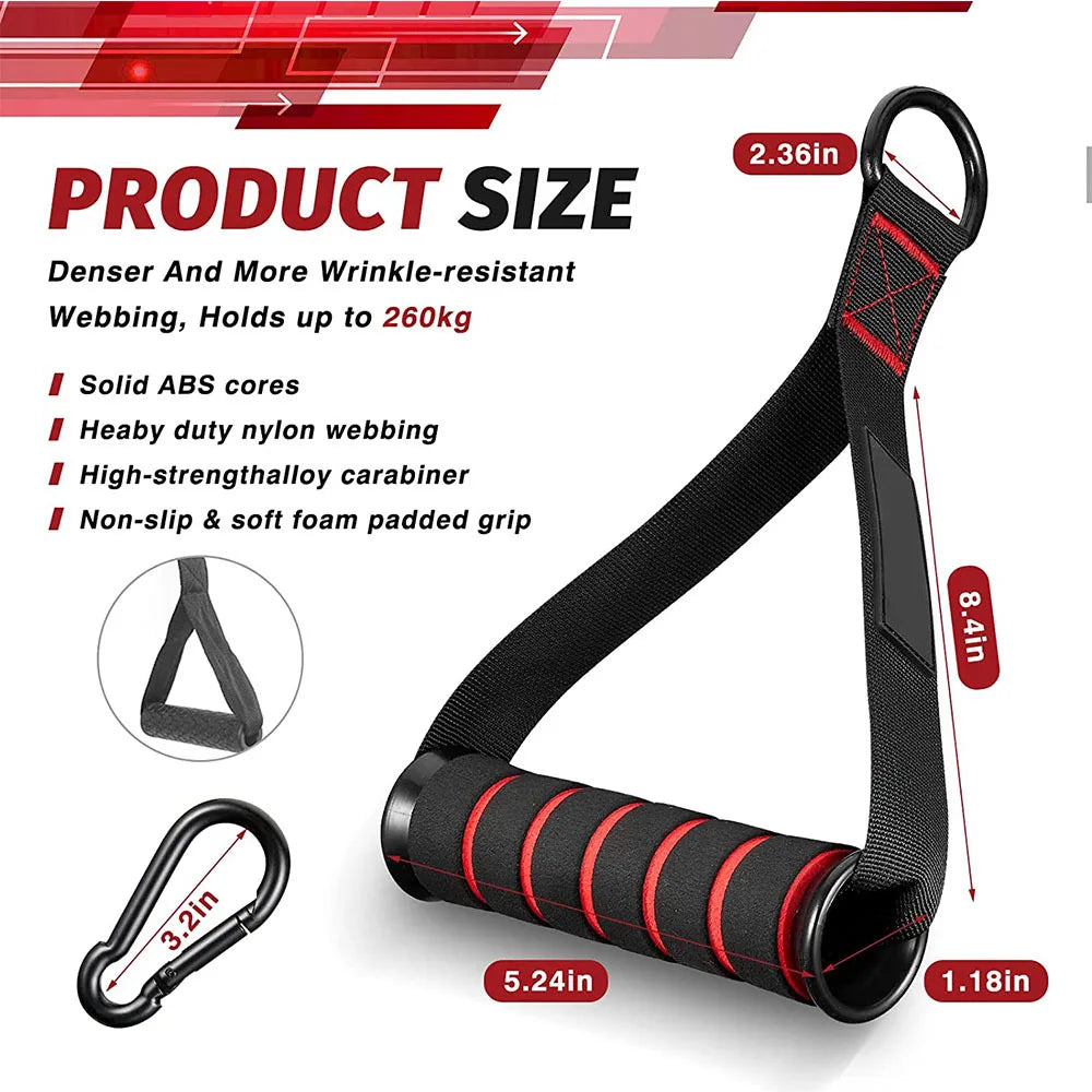 Heavy Duty D-Ring Gym Handles for Cable Machine & Bands