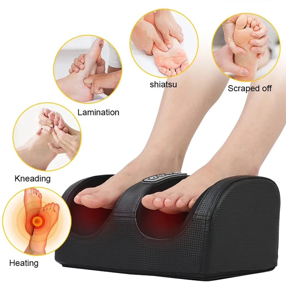 Electric Shiatsu Foot Massager Heated Roller for Calf Pain Relief
