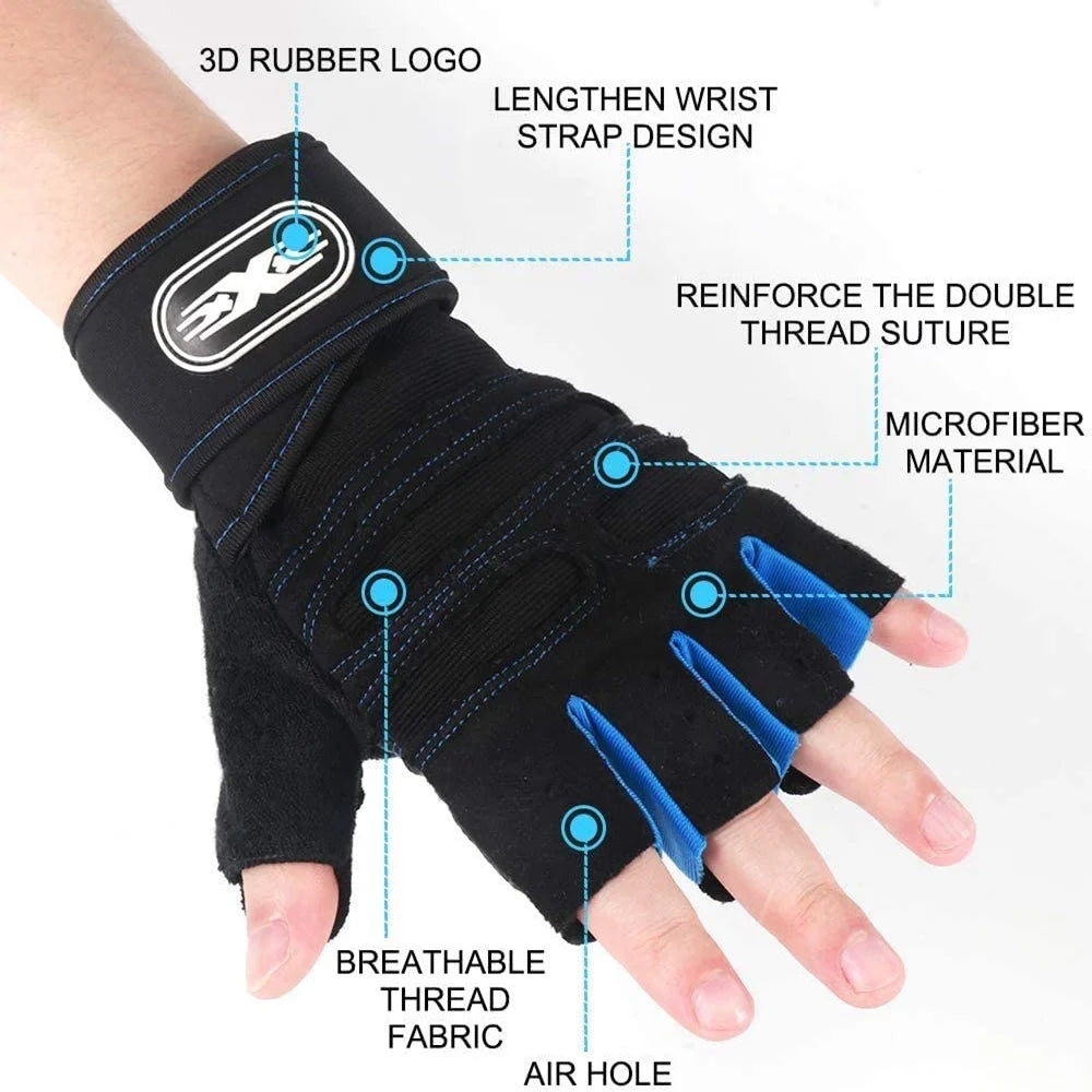 Weight Lifting Gloves for Men/Women with Wrist Wrap & Half Finger