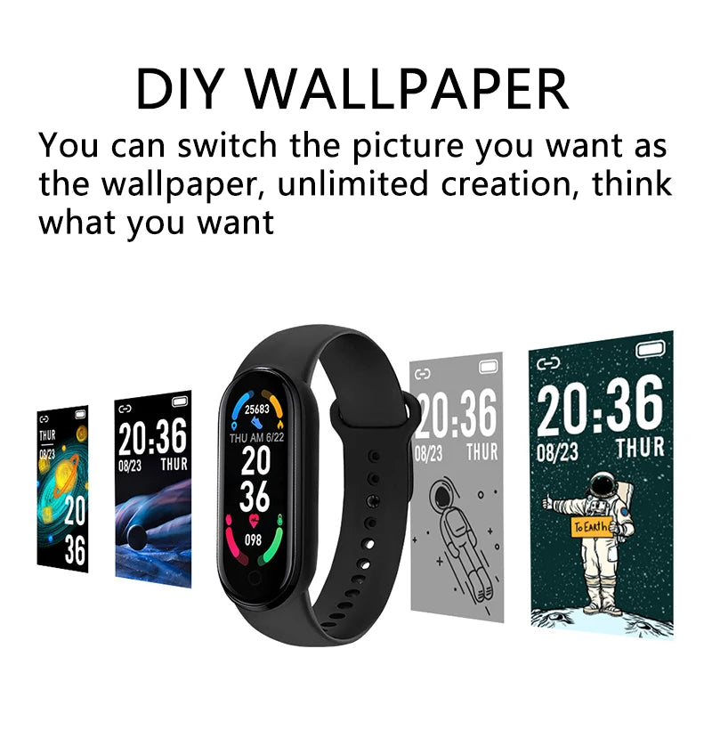Smart Fitness Band Tracker Heart Rate Blood Pressure Waterproof