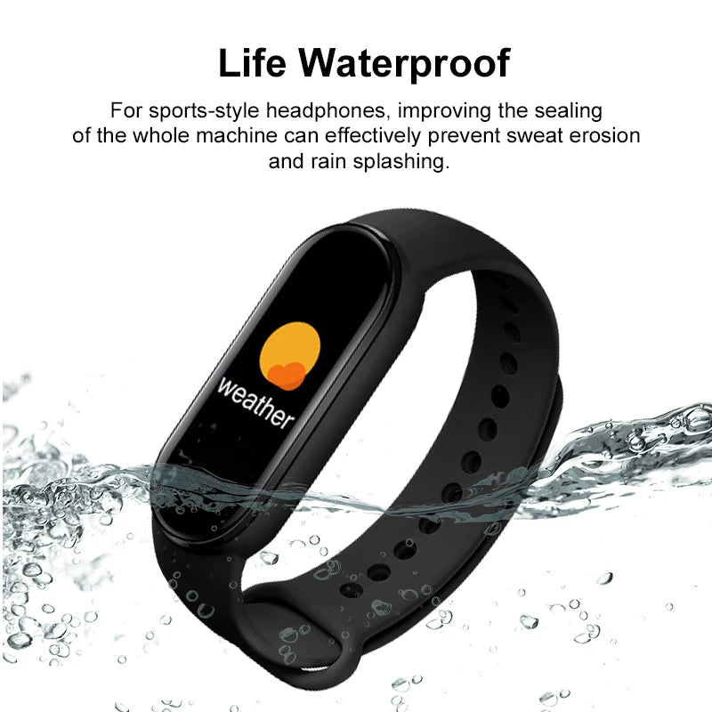 Smart Fitness Band Tracker Heart Rate Blood Pressure Waterproof